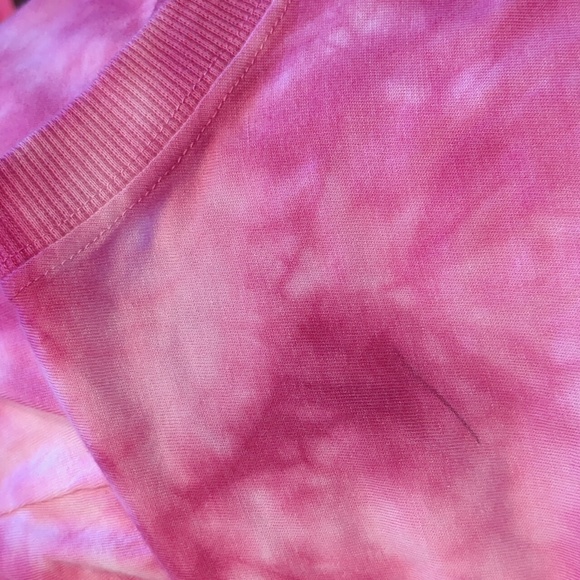 Champion Oversized Pink Tie Dye Short Sleeve Cropped Tee size XS - Picture 5 of 6